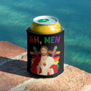 Rafraîchisseur Pour Canette Ah Hommes Drôle LGBT Fierté Gay Jésus Chrétien
