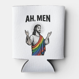 Rafraîchisseur Pour Canette Ah Men Funny LGBT Gay pride Jesus Rainbow