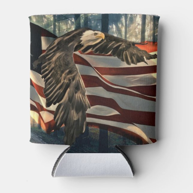 Rafraîchisseur Pour Canette Aigle à drapeau américain (Devant)