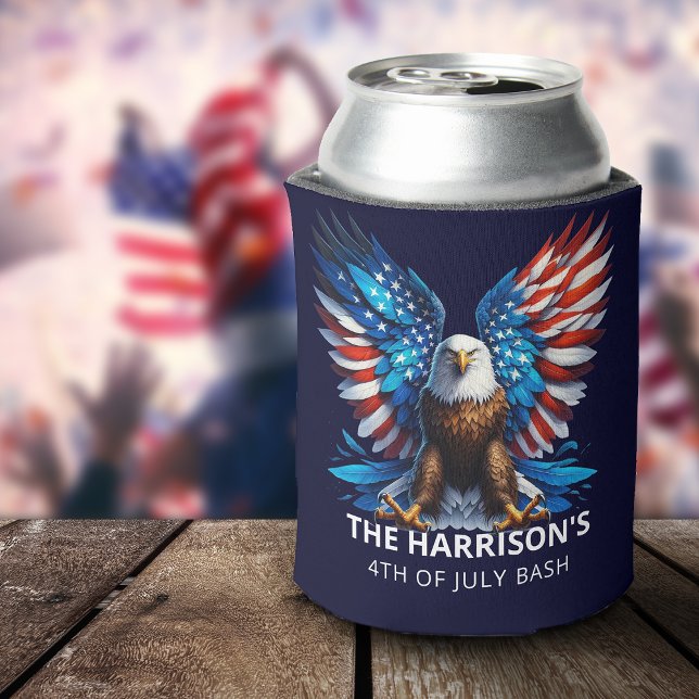 Rafraîchisseur Pour Canette Aigle patriotique USA 4 juillet (Patriotic Eagle USA 4th of July Can Cooler)
