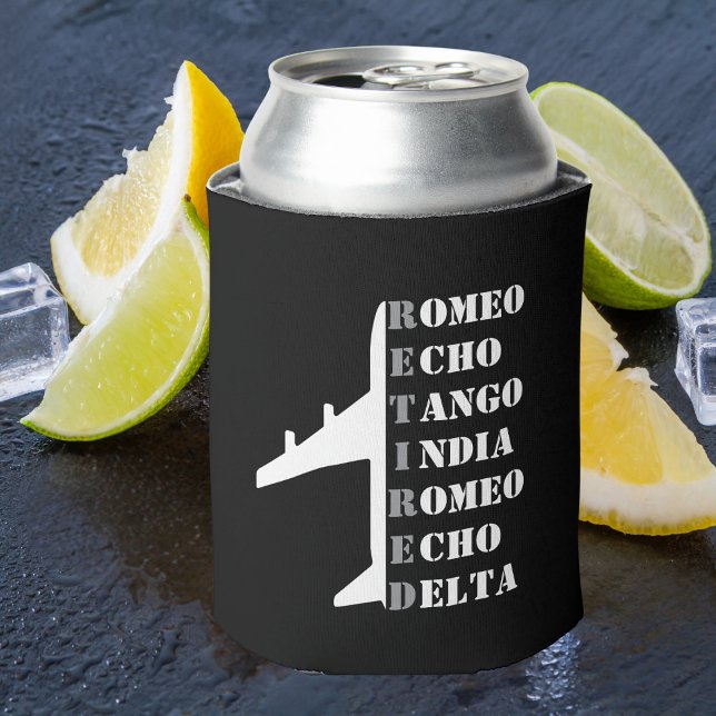 Rafraîchisseur Pour Canette Airplane Retired Nato Phonetic Alphabet Aviation (Créateur téléchargé)