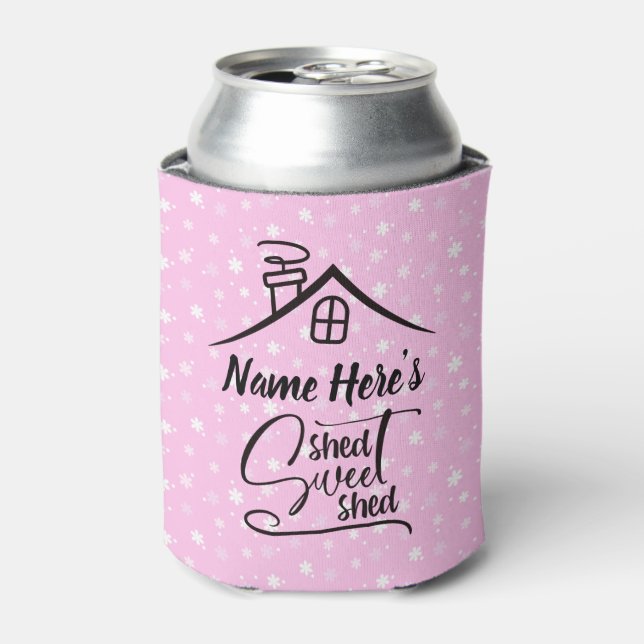 Rafraîchisseur Pour Canette Ajouter le nom Shed Sweet Shed Rose Blanc Floral (Can devant)