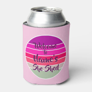 Rafraîchisseur Pour Canette Ajouter un nom Bienvenue à Elle Shop Rose Retro S