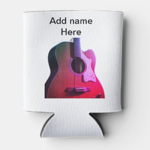 Rafraîchisseur Pour Canette Ajouter votre nom texte brun acoustique guitare éd