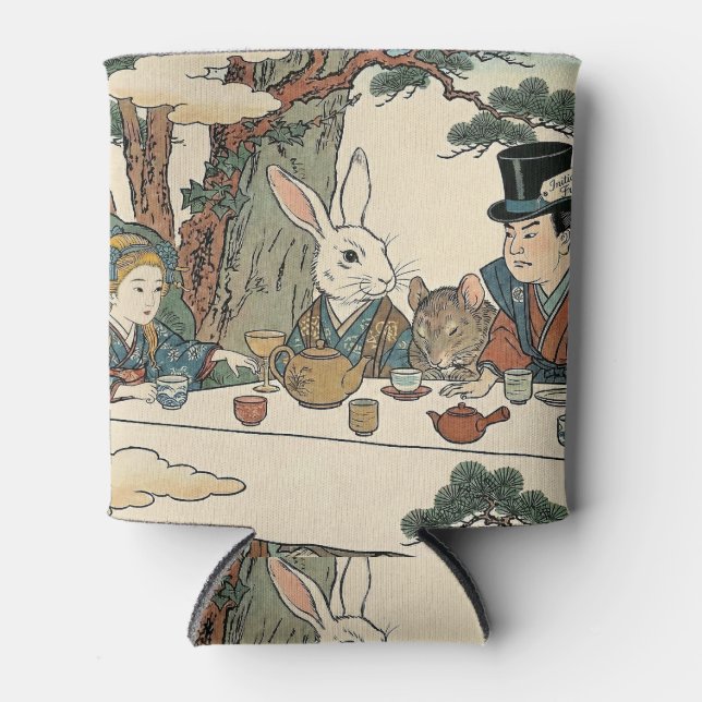 Rafraîchisseur Pour Canette Alice Lost in Japan | Ukiyo-e Mad Tea Party (Devant)