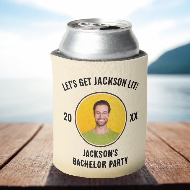 Rafraîchisseur Pour Canette Allumons le feu Chauffe Bouteille de Bière pour En (Let's Get Lit Bachelor Party Beer Can Cooler)