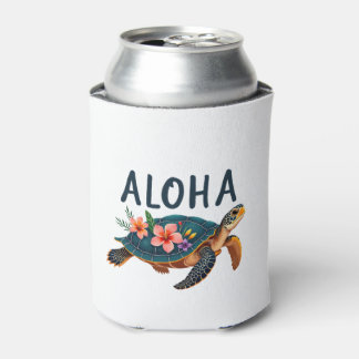 Rafraîchisseur Pour Canette Aloha Hawaii Chemise Hawaïenne Tortue Hibiscus Enf