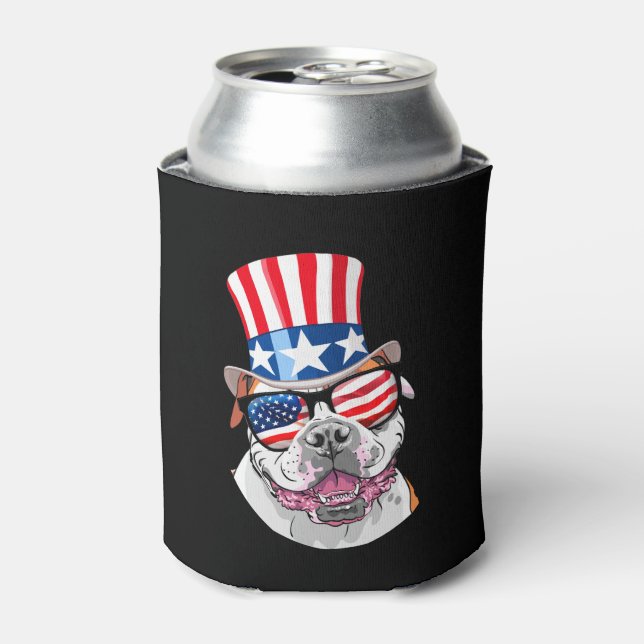 Rafraîchisseur Pour Canette American Bulldog USA Drapeau Casquette lunettes 4  (Can devant)