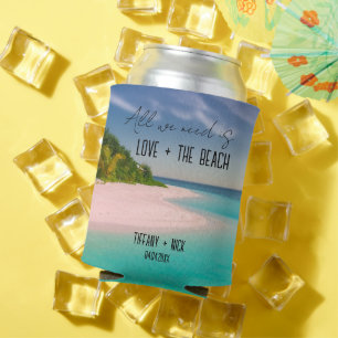 Rafraîchisseur Pour Canette Amour + La Plage Mariage Jour Favoriser
