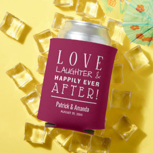 Rafraîchisseur Pour Canette Amour Rires Heureux Pour Toujours CRANBERRY