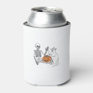 Rafraîchisseur Pour Canette Amoureux de les chats Halloween Funny Skeleton et 