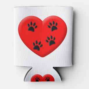 Rafraîchisseur Pour Canette Amoureux des chats Red Heart Et Paws
