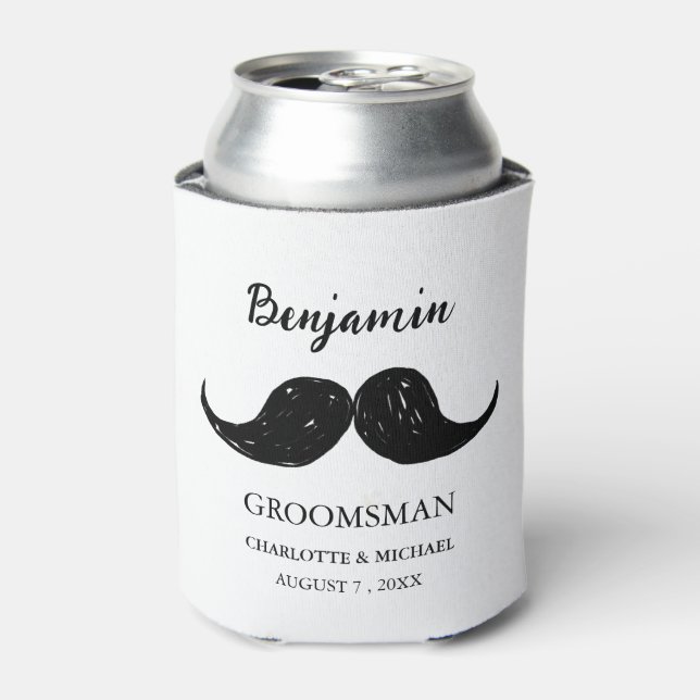 Rafraîchisseur Pour Canette Amusante Mustache Groomsmen Mariage (Can devant)