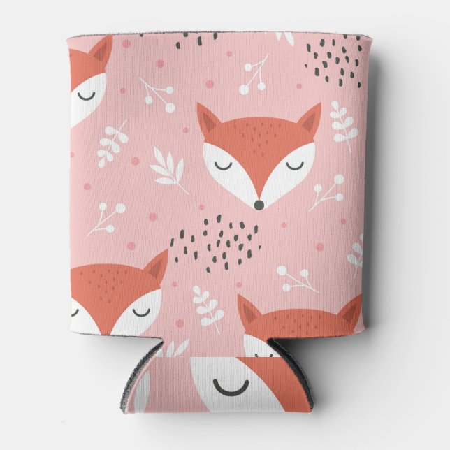 Rafraîchisseur Pour Canette Amusement Fox : Motif de forêt mignon (Devant)