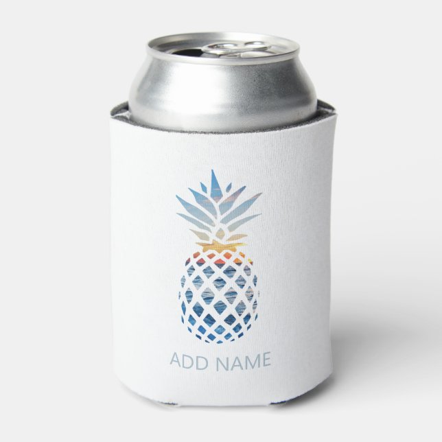 Rafraîchisseur Pour Canette Ananas de plage tropicale avec océan (Can devant)