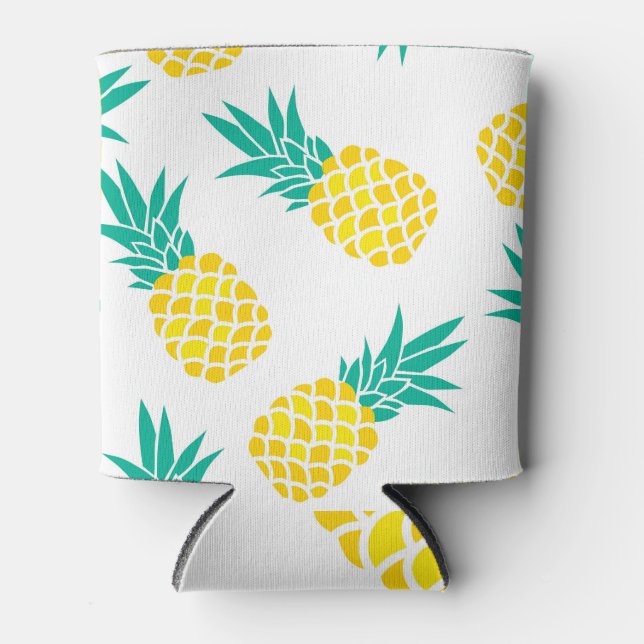 Rafraîchisseur Pour Canette Ananas Exotiques : Jaune Délice. (Devant)