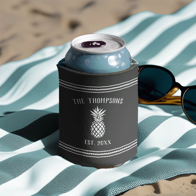 Rafraîchisseur Pour Canette Ananas rustique Nom de famille personnalisé (Créateur téléchargé)