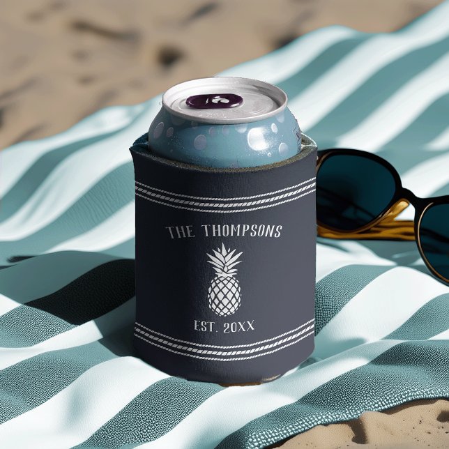 Rafraîchisseur Pour Canette Ananas rustique Nom de famille personnalisé (Créateur téléchargé)