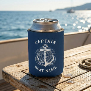 Rafraîchisseur Pour Canette Ancre de nom de bateau du capitaine nautique perso