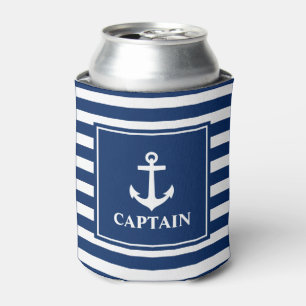 Rafraîchisseur Pour Canette Ancre du capitaine Blue Stripes