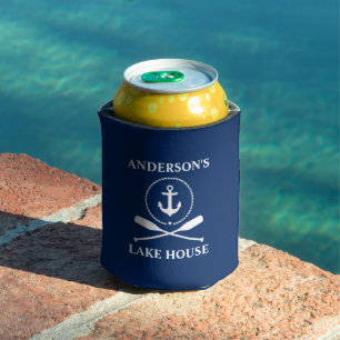 Rafraîchisseur Pour Canette Ancre marine Oars Navy Blue Lake House