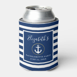 Rafraîchisseur Pour Canette Ancre nautique avec Gold Ring Bachelorette Party