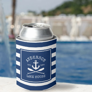 Rafraîchisseur Pour Canette Ancre nautique Oars Navy Blue Lake House