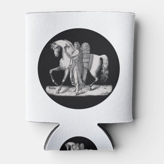 Rafraîchisseur Pour Canette Ange classique à côté du majestueux cheval (Devant)