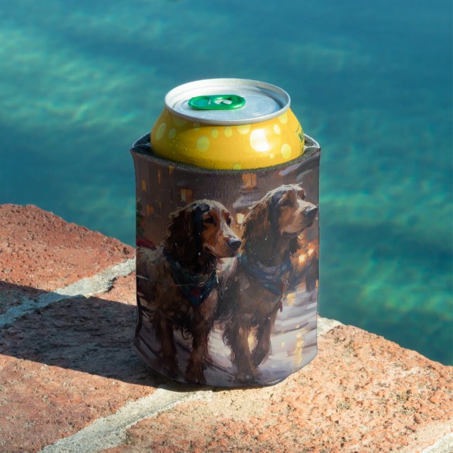 Rafraîchisseur Pour Canette Anglais Cocker Spaniel Noël Festin Saison (Piscine in situ)