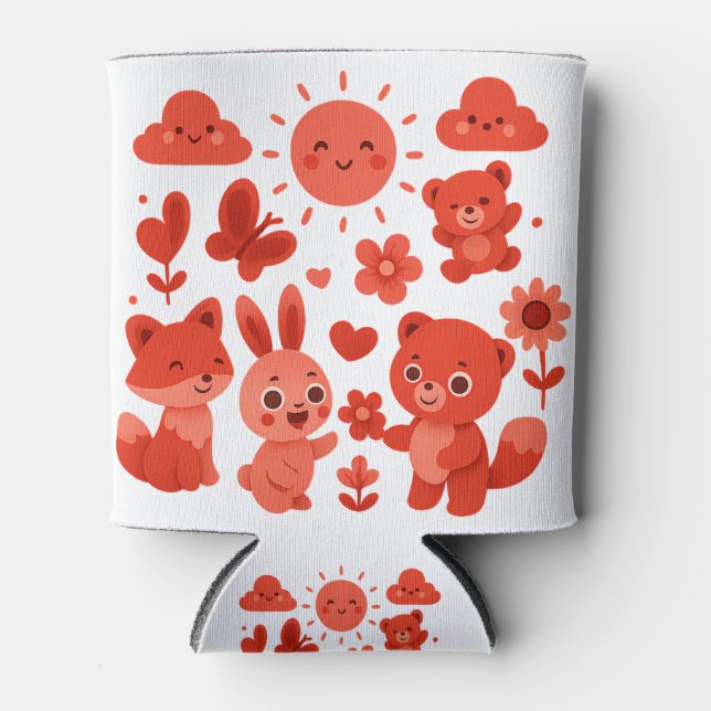 Rafraîchisseur Pour Canette Animaux fantaisistes de la forêt Sun Can Cooler (Devant)