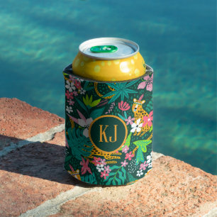 Rafraîchisseur Pour Canette Animaux tropicaux et motif feuille