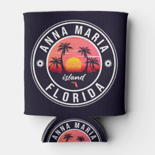 Rafraîchisseur Pour Canette Anna Maria île Florida Plage Retro Coucher de sole