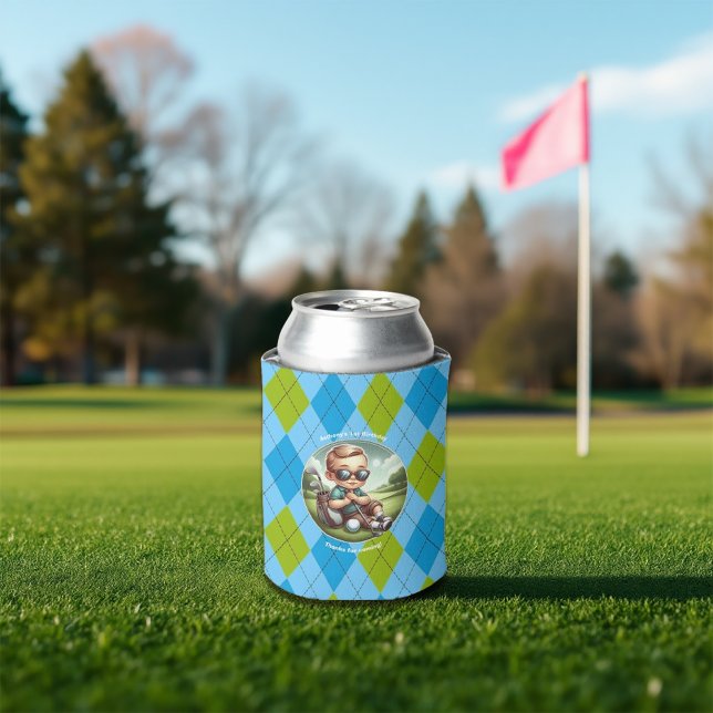 Rafraîchisseur Pour Canette Anniversaire de golf Argyle Boy (Golf Argyle Boy's Birthday Can Cooler)