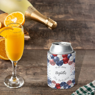 Rafraîchisseur Pour Canette Anniversaire patriotique USA rouge blanc bleu
