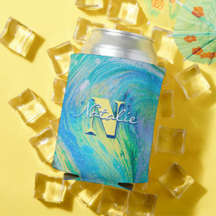 Rafraîchisseur Pour Canette Aqua Blue Acrylique Flow Art Can Cooler