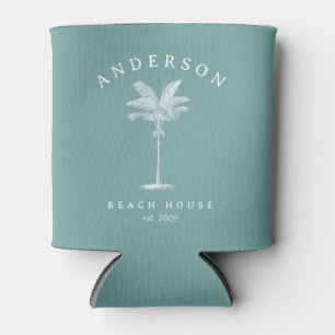 Rafraîchisseur Pour Canette Aqua Turquoise Palm Tree Beach House