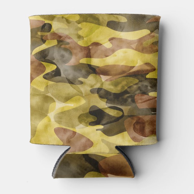 Rafraîchisseur Pour Canette Aquarelle Abstraite : Teinture de camouflage (Devant)