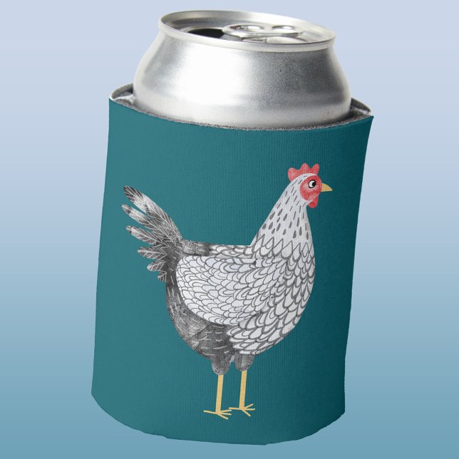 Rafraîchisseur Pour Canette Aquarelle amusante Wyandotte Poulet Hen (Fun Wyandotte chicken hen watercolor can cooler)