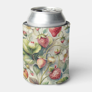 Rafraîchisseur Pour Canette Aquarelle botanique vintage du jardin de fraises