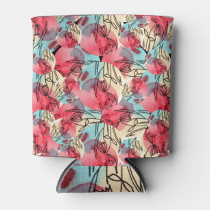 Rafraîchisseur Pour Canette Aquarelle chaude froide Florale géométrique