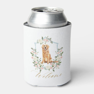 Rafraîchisseur Pour Canette Aquarelle Chien Golden Retriever Mariage Bienvenue