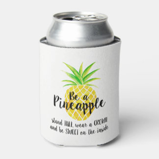Rafraîchisseur Pour Canette Aquarelle d'ananas haute porte une couronne