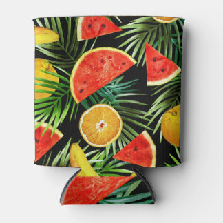 Rafraîchisseur Pour Canette Aquarelle de fruits : Arrière - plan sans couture.