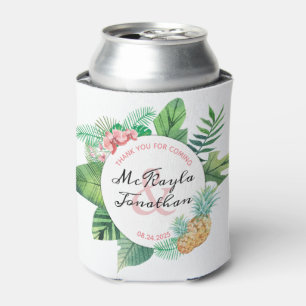 Rafraîchisseur Pour Canette Aquarelle de mariage des orchidées à ananas