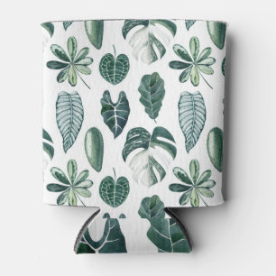 Rafraîchisseur Pour Canette Aquarelle Feuille Tropicale Texture transparente