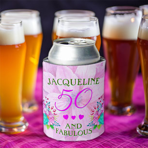Rafraîchisseur Pour Canette Aquarelle Floral 50 et Fabulous