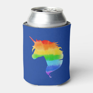 Rafraîchisseur Pour Canette Aquarelle Rainbow Unicorn