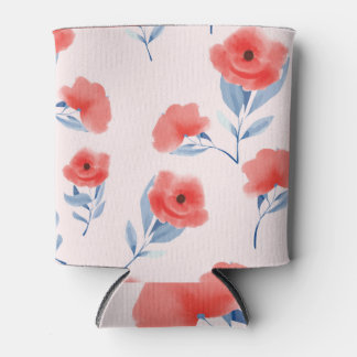 Rafraîchisseur Pour Canette Aquarelle Red Peony Motif sans couture