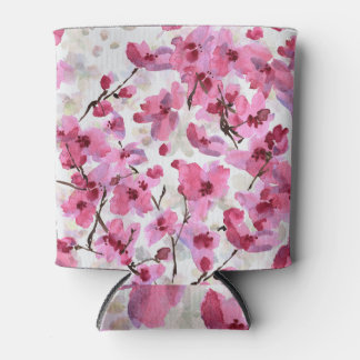 Rafraîchisseur Pour Canette Aquarelle rose Fleur Cerisier Sans Couleur.