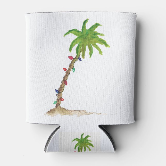 Rafraîchisseur Pour Canette Aquarelle tropicale de vacances Palm Tree (Devant)